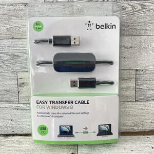 NEW SEALED Belkin Easy Transfer Cable For Windows 8 - 8 ft 2.4 m USB 2.0